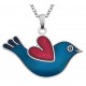 NECKLACE LOVE BIRD + HEART